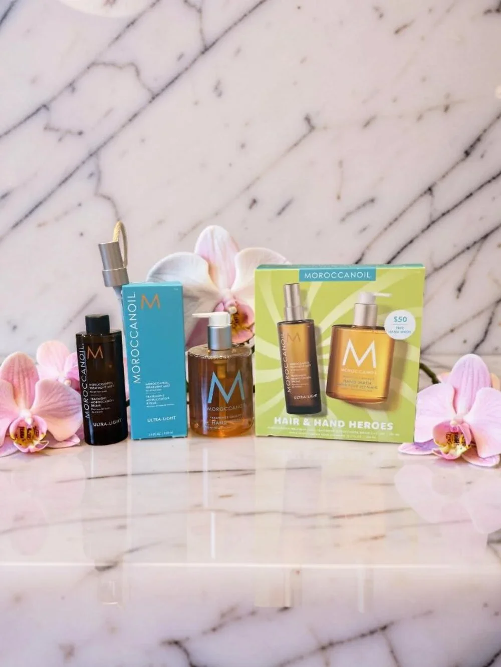 Moroccanoil Hair & Hand Heroes Treatment Mist 3.4 oz & Hand Wash 12.2 oz